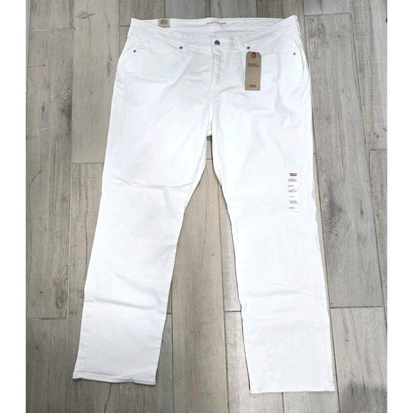 Levi's 414 Classic Straight Mid-rise White Jeans Size 24W - Picture 1 of 9